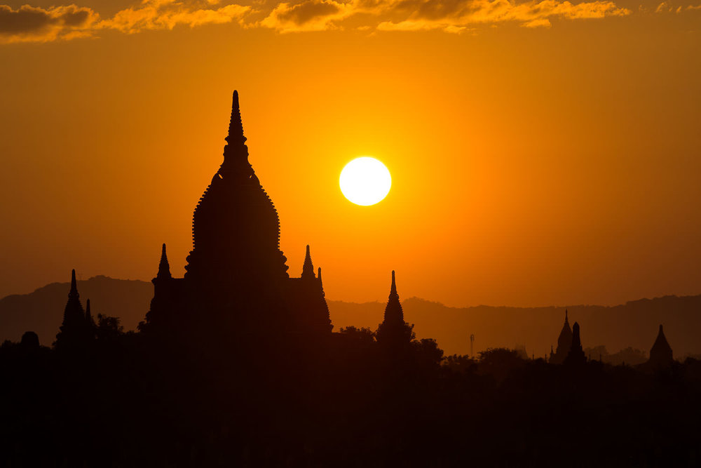 Glowing sunset in Bagan