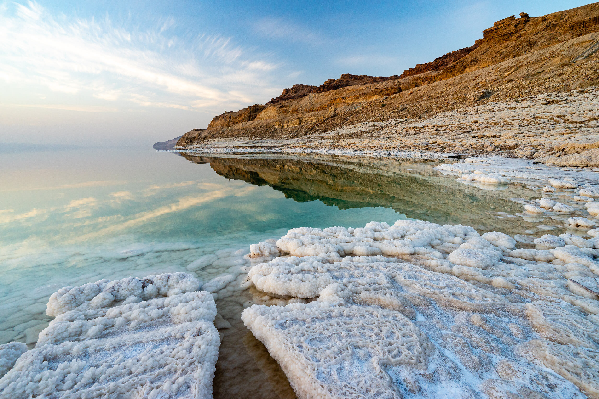 The colors of the Dead Sea at sunset