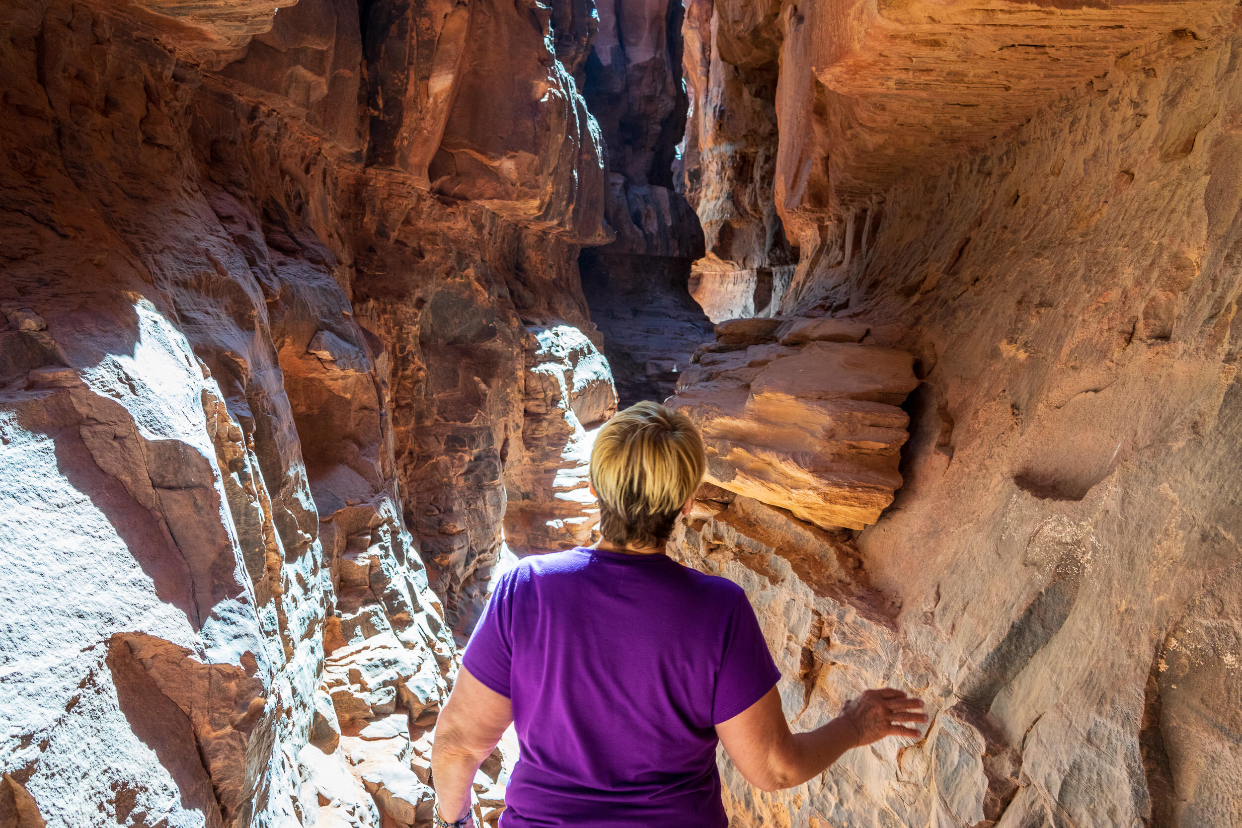 Exploring a Wadi (canyon) in Jordan's Wadi Rum