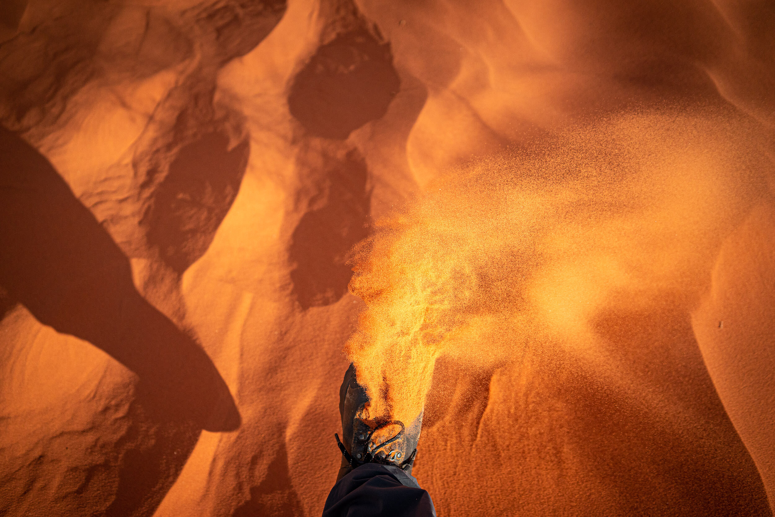 Kicking up the desert sand in Wadi Rum