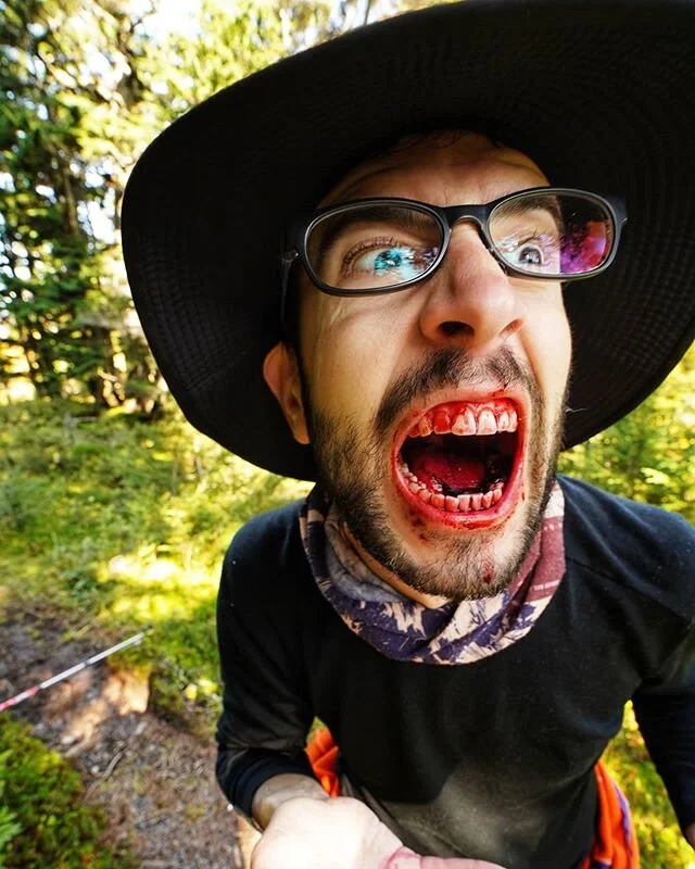 Picture a Pandemic

Ok, ok.  I might be in self isolation going on 12 days now, and that might just have followed a crazy week trying to get back to Canada across 3 continents before borders closed.  And I might be listening to the audiobook of World War Z on my daily walks through the quiet streets in Saskatoon

But it sure looks like @bohemiantraveler (human name was Stephen Bugno) wants to eat brains here

So wash your hands, and don't touch your face (And if you eat blueberries from the trail, do it in a civilized manner)

#unquotetravel #alaska #brains #bros #spacefarce #zombie #covid-19 #zombieswithglasses