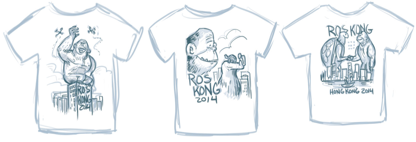 Initial Concepts for ROS Kong shirt