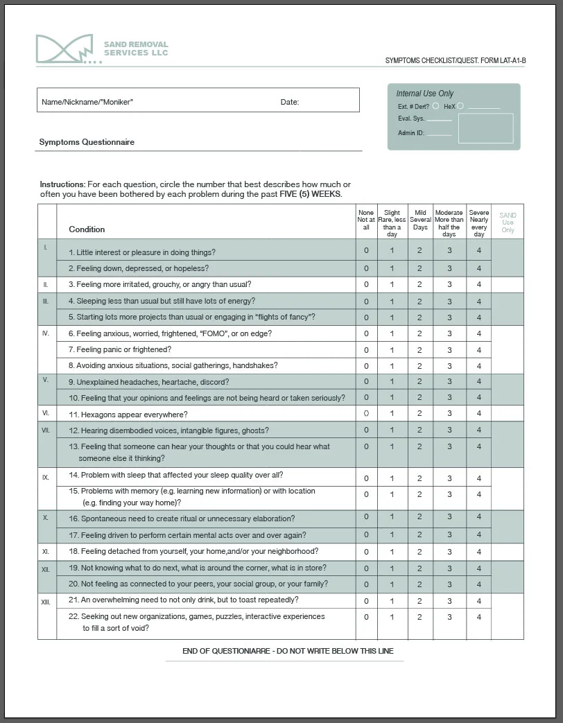 Checklist/Questionnaire