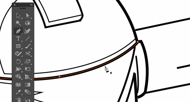 Adding a point to a curved path