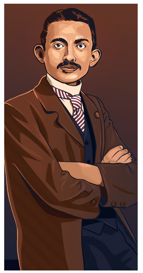 "Young Gandhi", finished artwork