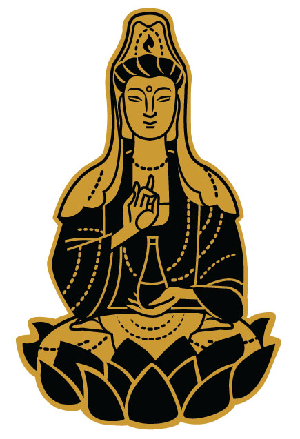 Final artwork for Quan Yin pin