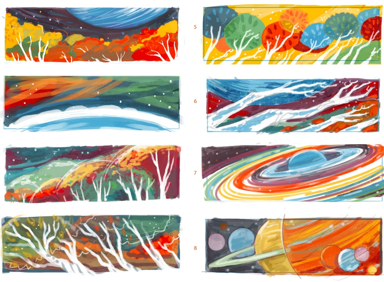 Concept sketches for the mural