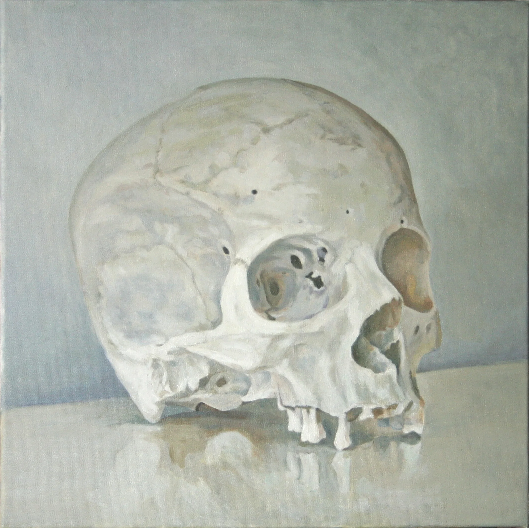 Small Skull, 2012-13 Oil on canvas, 18 x 18 inches $1180 + HST. Custom milled reveal frame, white-gray stained hard maple