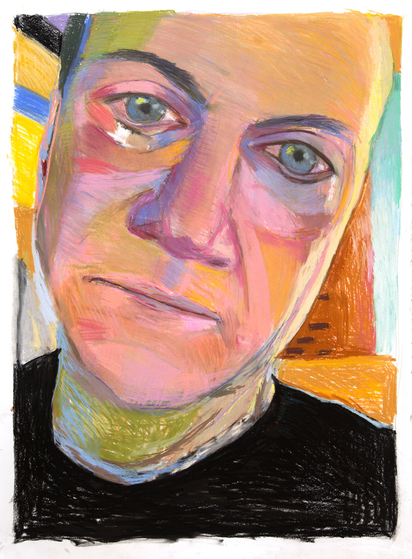  Selfie Crying, 2016-2019 Chalk pastel on cotton rag paper, 30 x 22 inches Based on an image of the artist’s face, Selfie Crying imagines a wide-eyed stunned sadness about the turn of events and change we are experiencing in our current world order. 