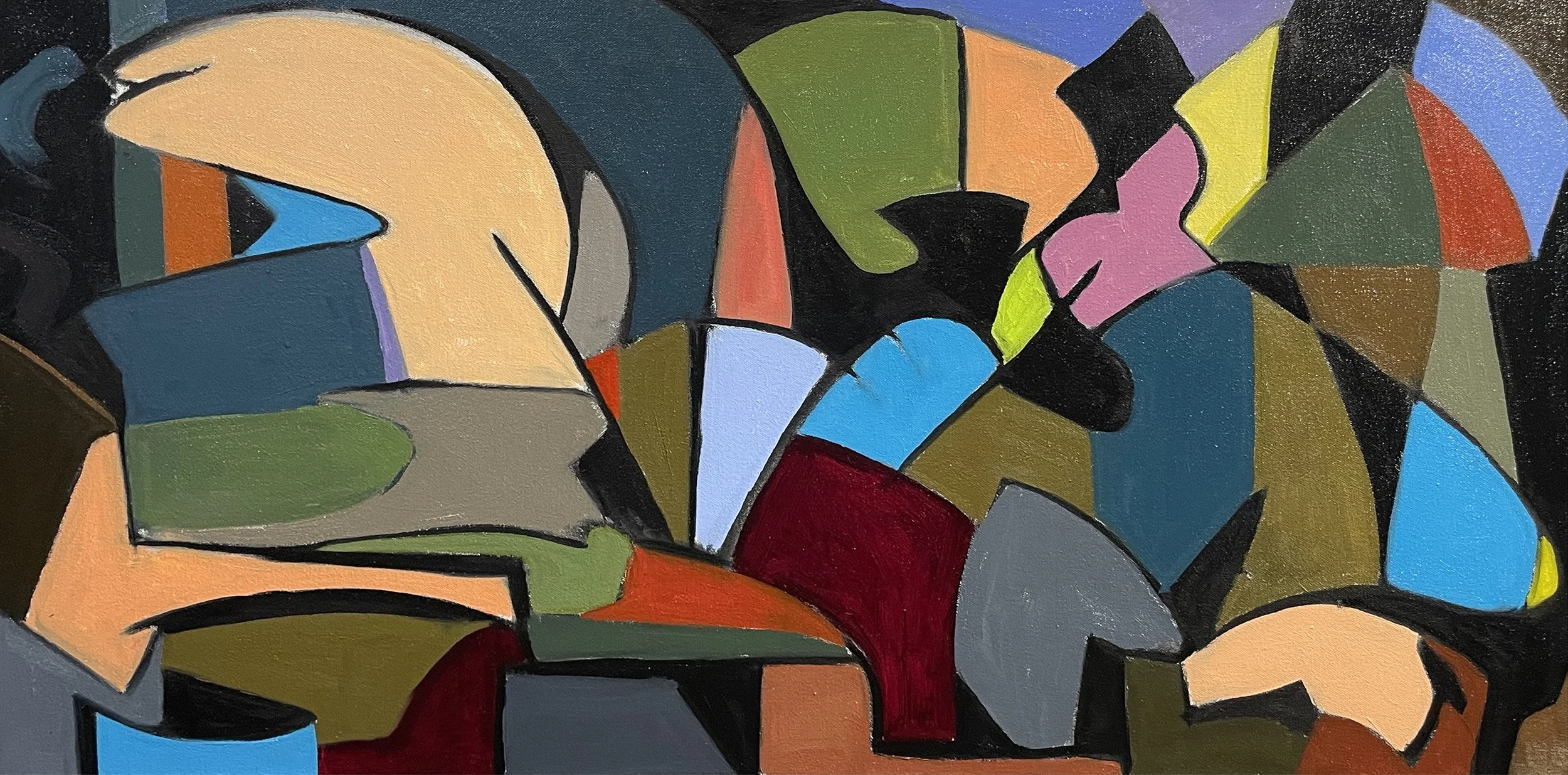 Shape-Shift #3, 2021 Oil on canvas, 16 x 32 inches