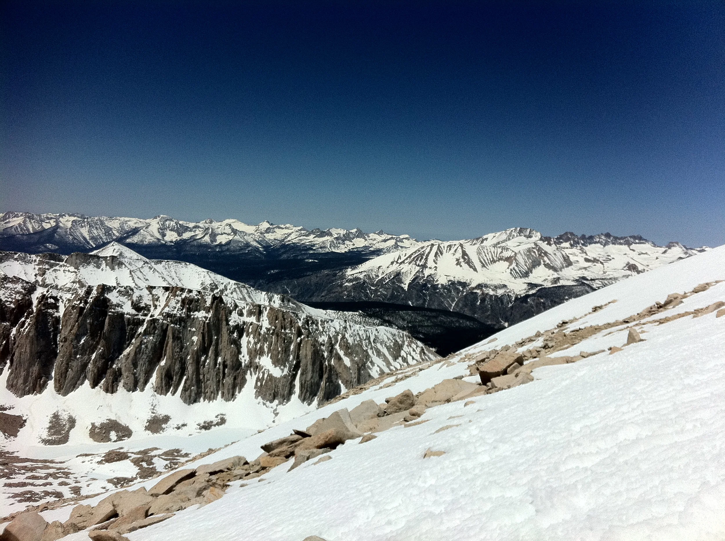Western Sierra Nevada Mountain Range from Mt. Whitney, June 2011