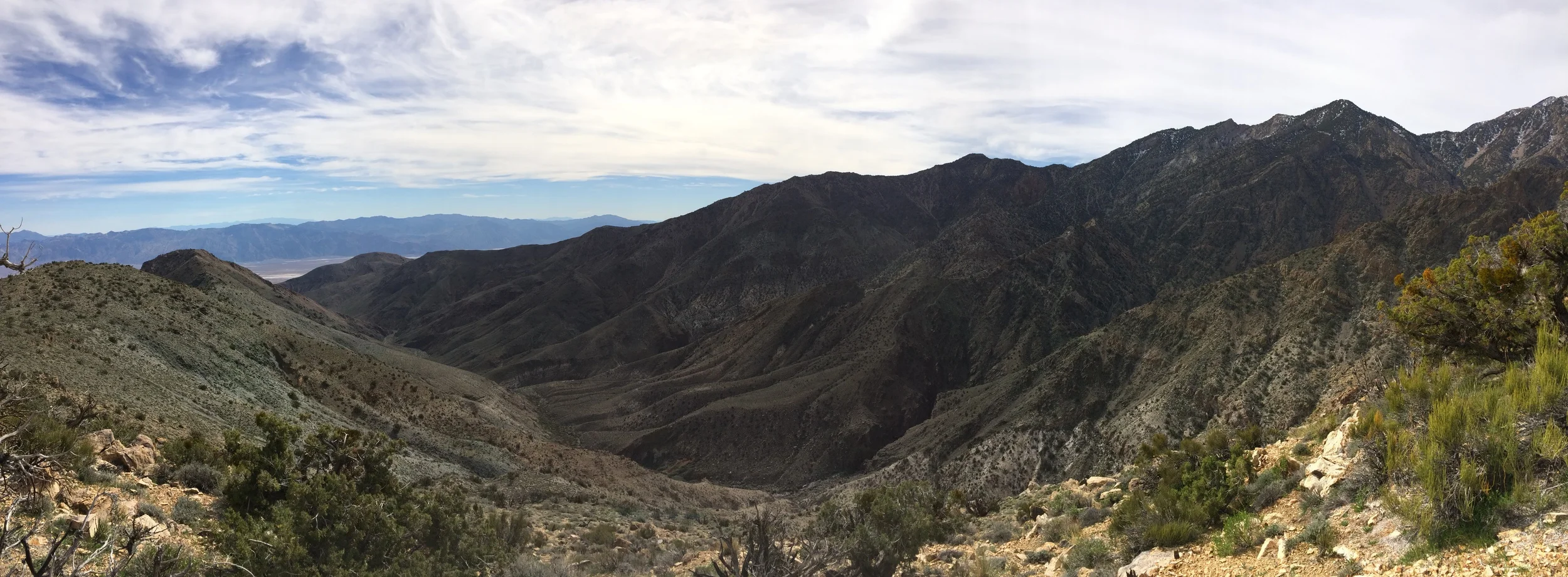 Death Valley, and Hanaupah Canyon, as seen from the Shorty's Well Route, March 2015