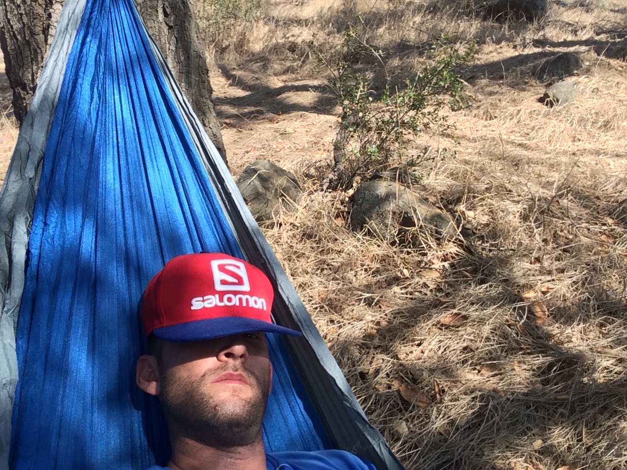 Resting after a long day on the trail.
