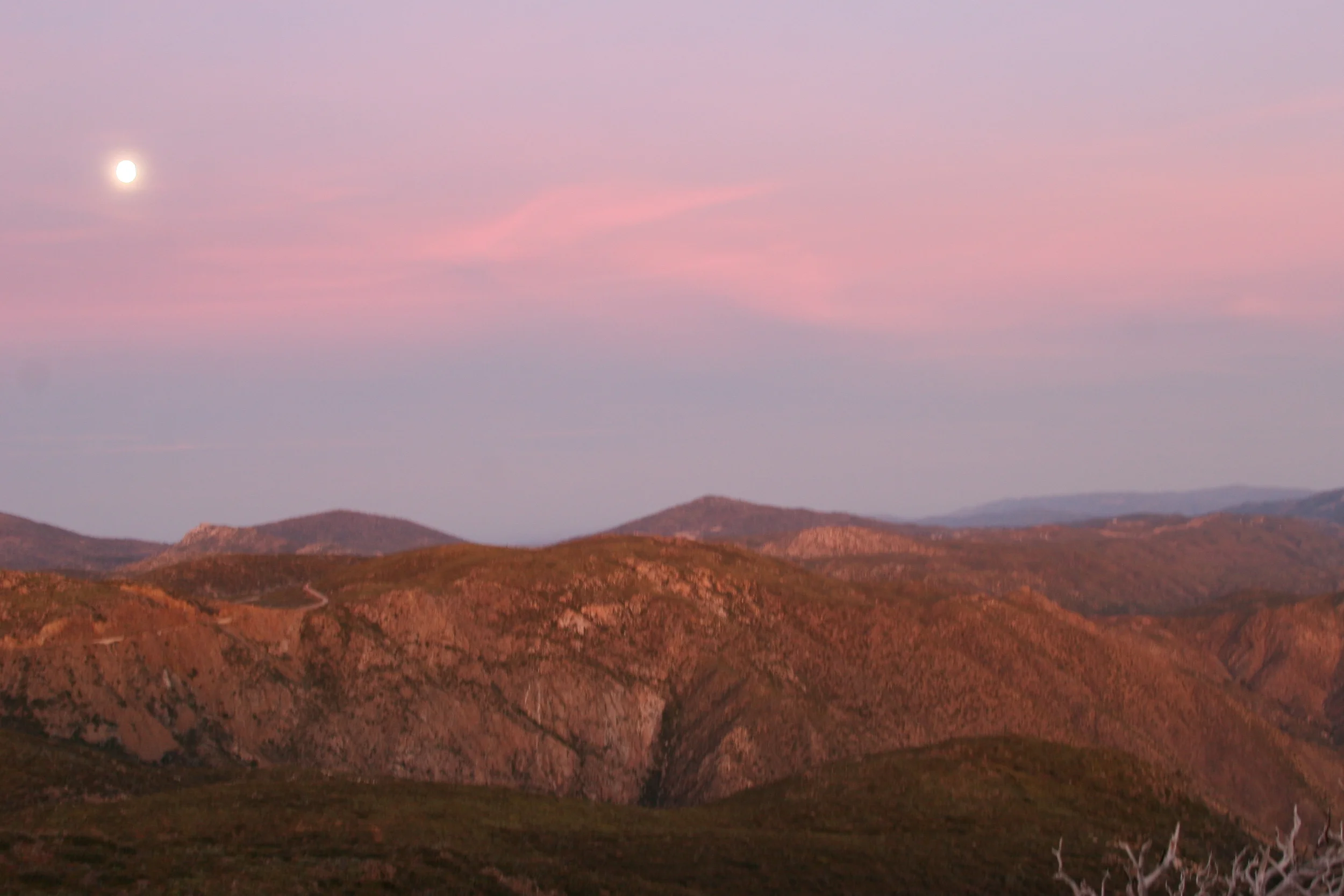 Sunrise and Moonset, Laguna Mountains