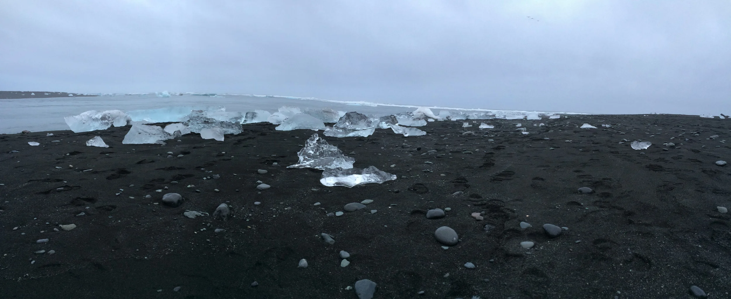 Icebergs, beach near Jokulsarlon Glacial Lagoon