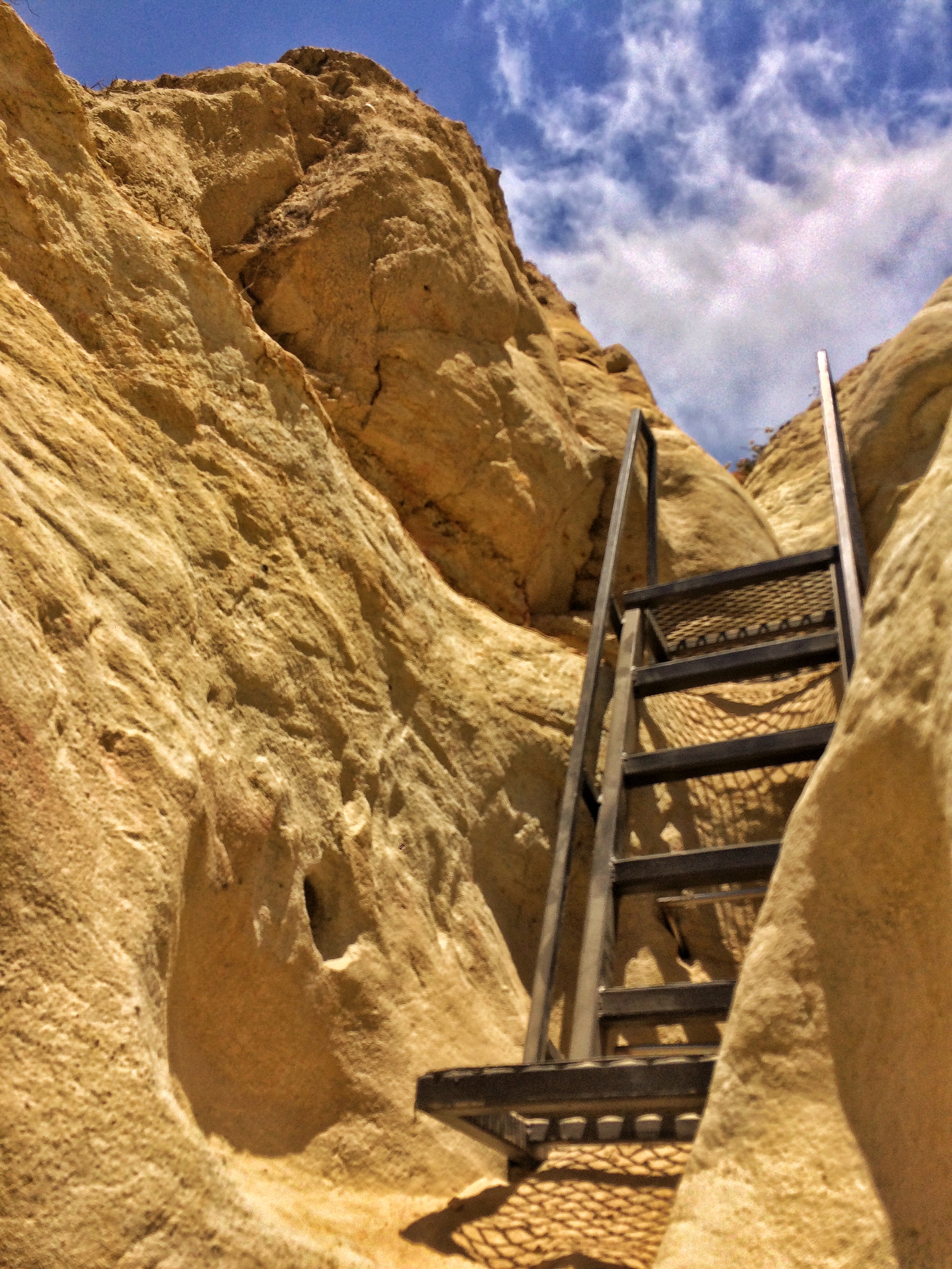 End ladder of the canyon traverse, Annie's Canyon Trail