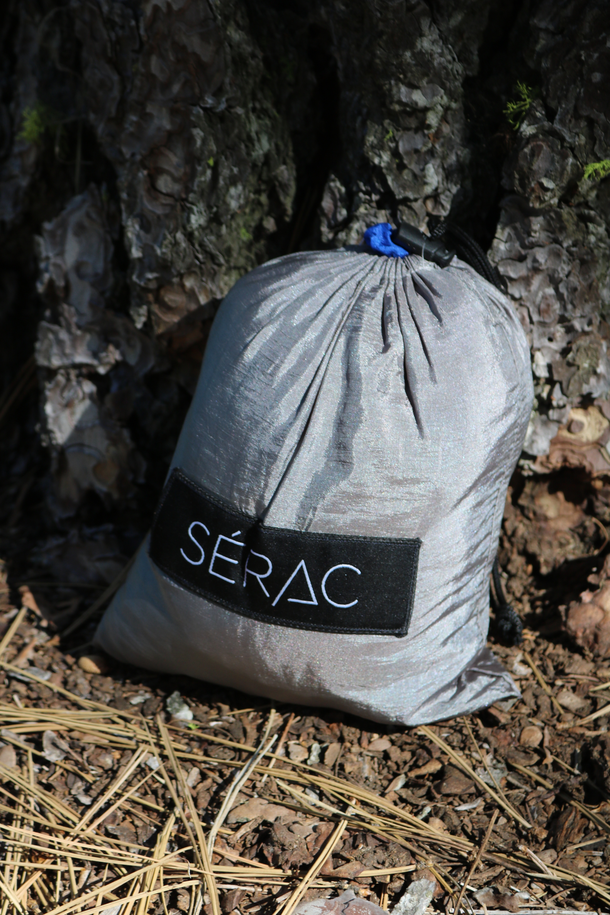 The Serac Classic Camping Hammock breaks down and fits in a lightweight bag.