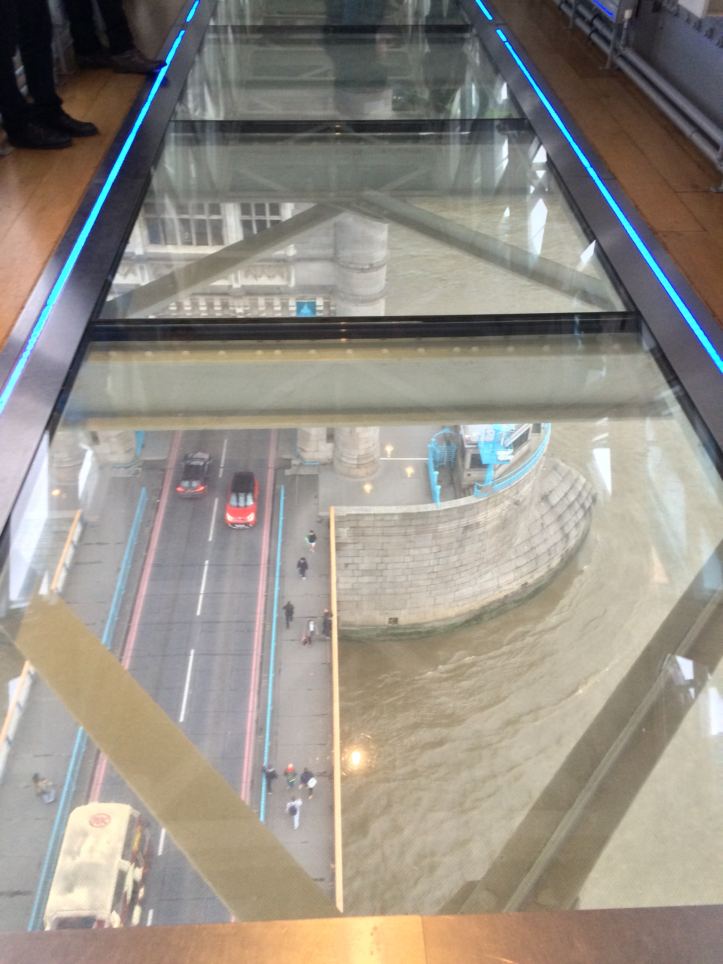 The Glass-Bottomed Walkway is the premier portion of the Tower Bridge Experience
