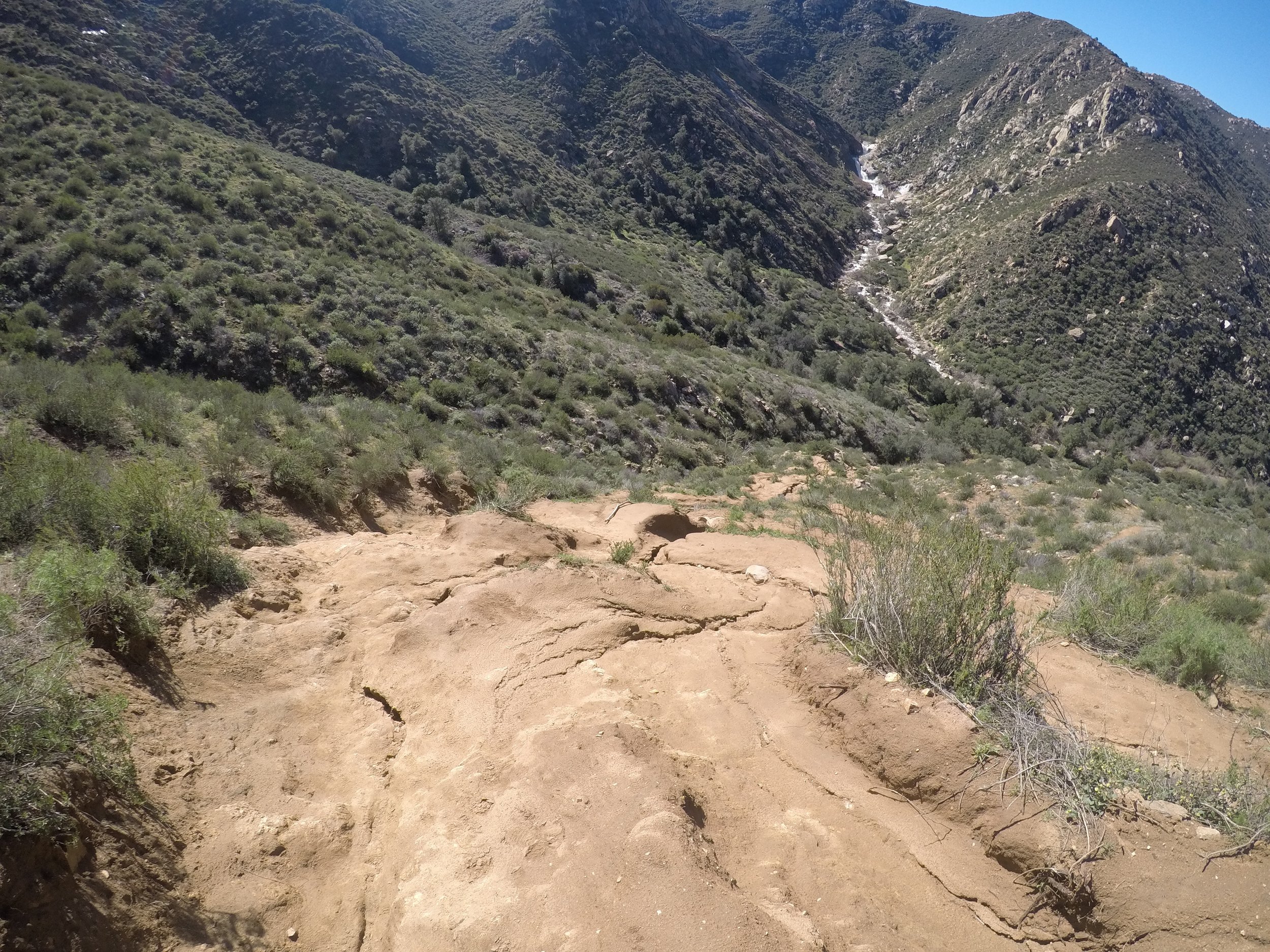 The "steep" or "rope" section of the Three Sisters Falls Hike.