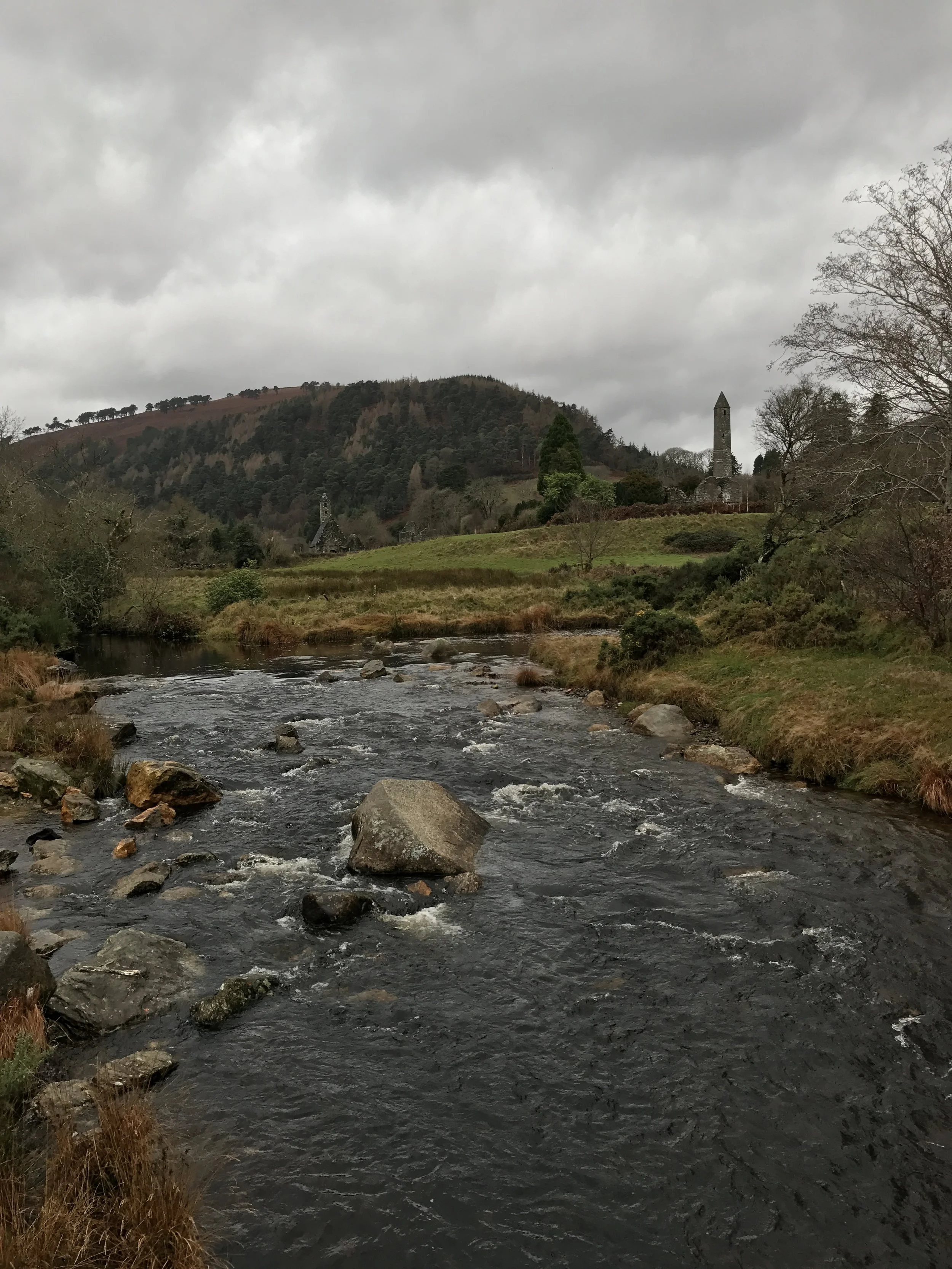 Even today, the Round Tower dominates the terrain in the ruins of Glendalough