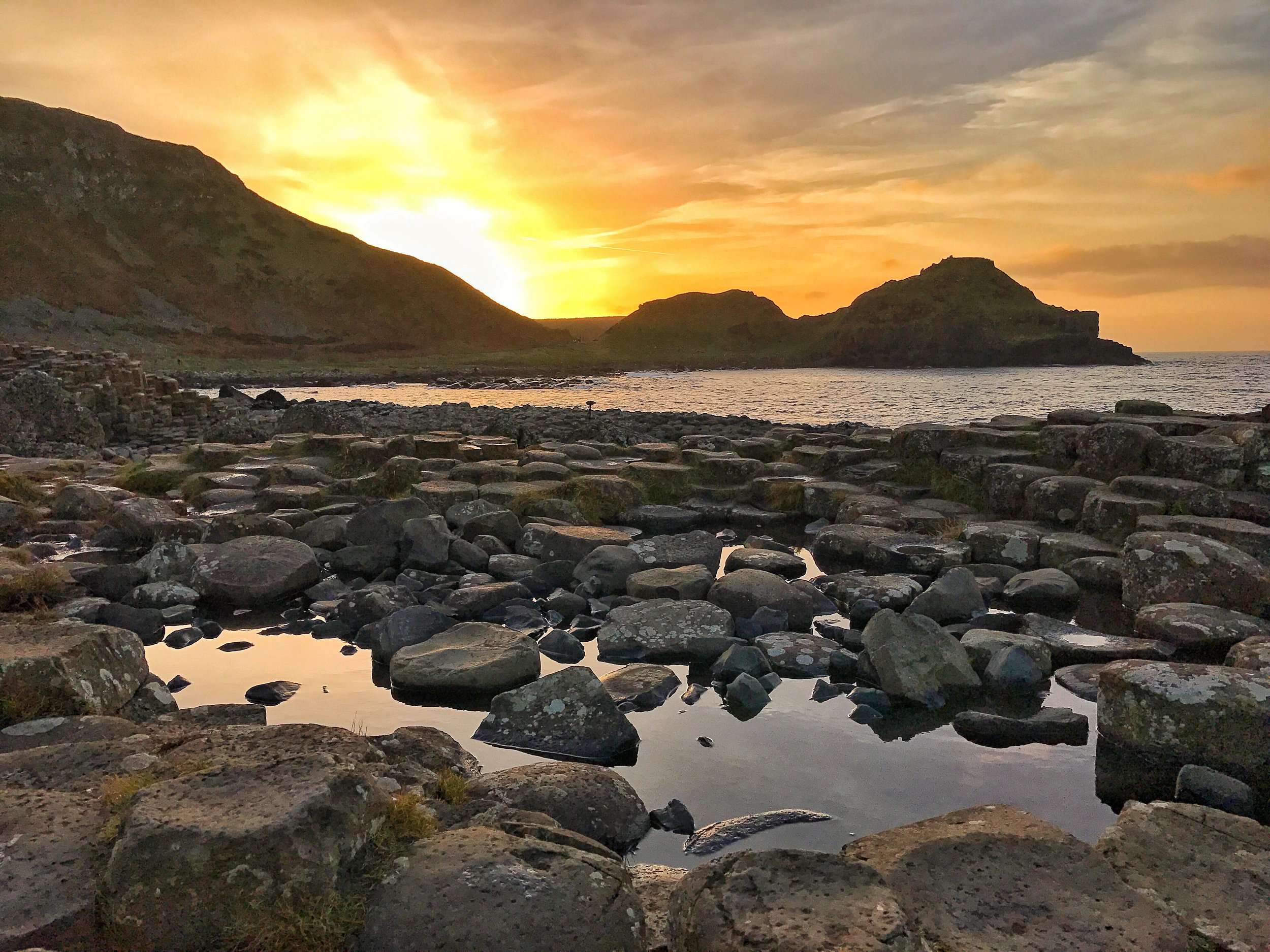If one can manage it, sunset is an excellent time to visit the Giant's Causeway.