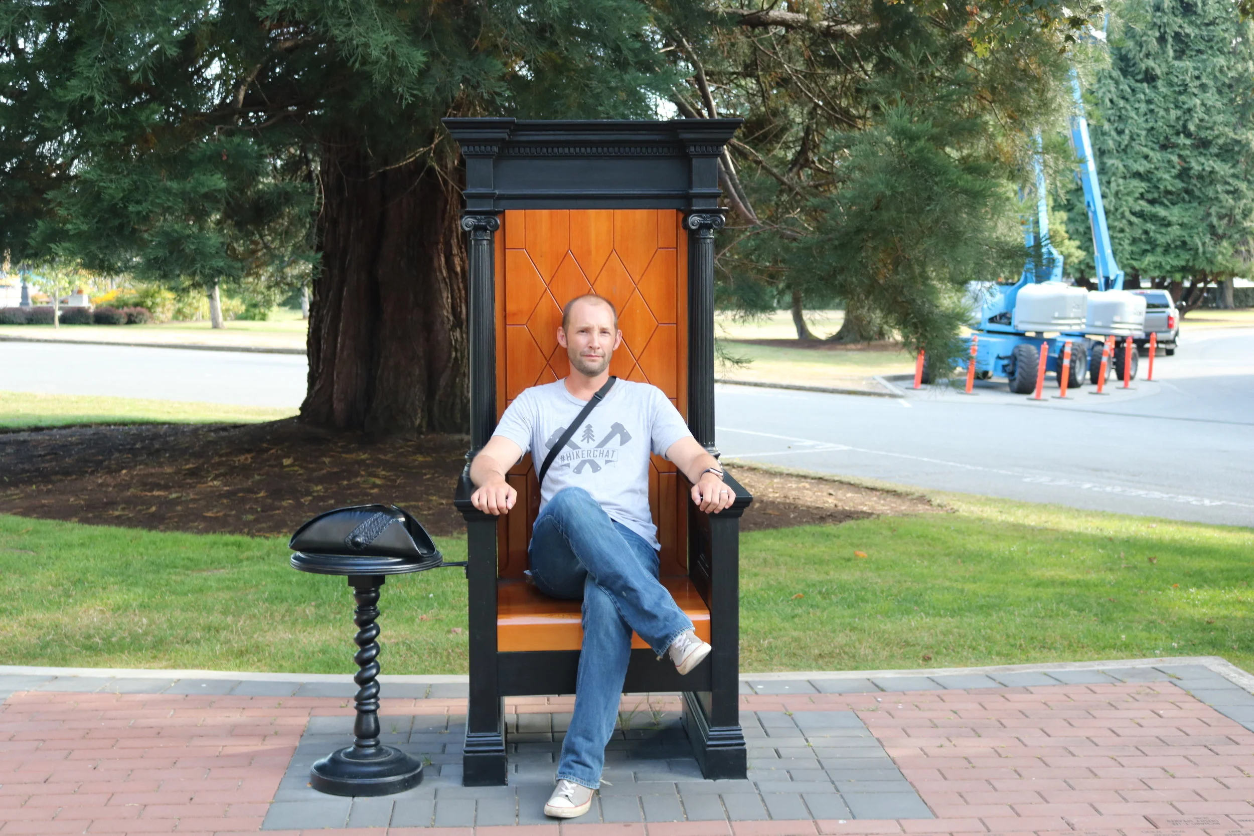 The replica Speaker's Chair provides great photo opportunities, but captures the discomfort of the original perfectly. 