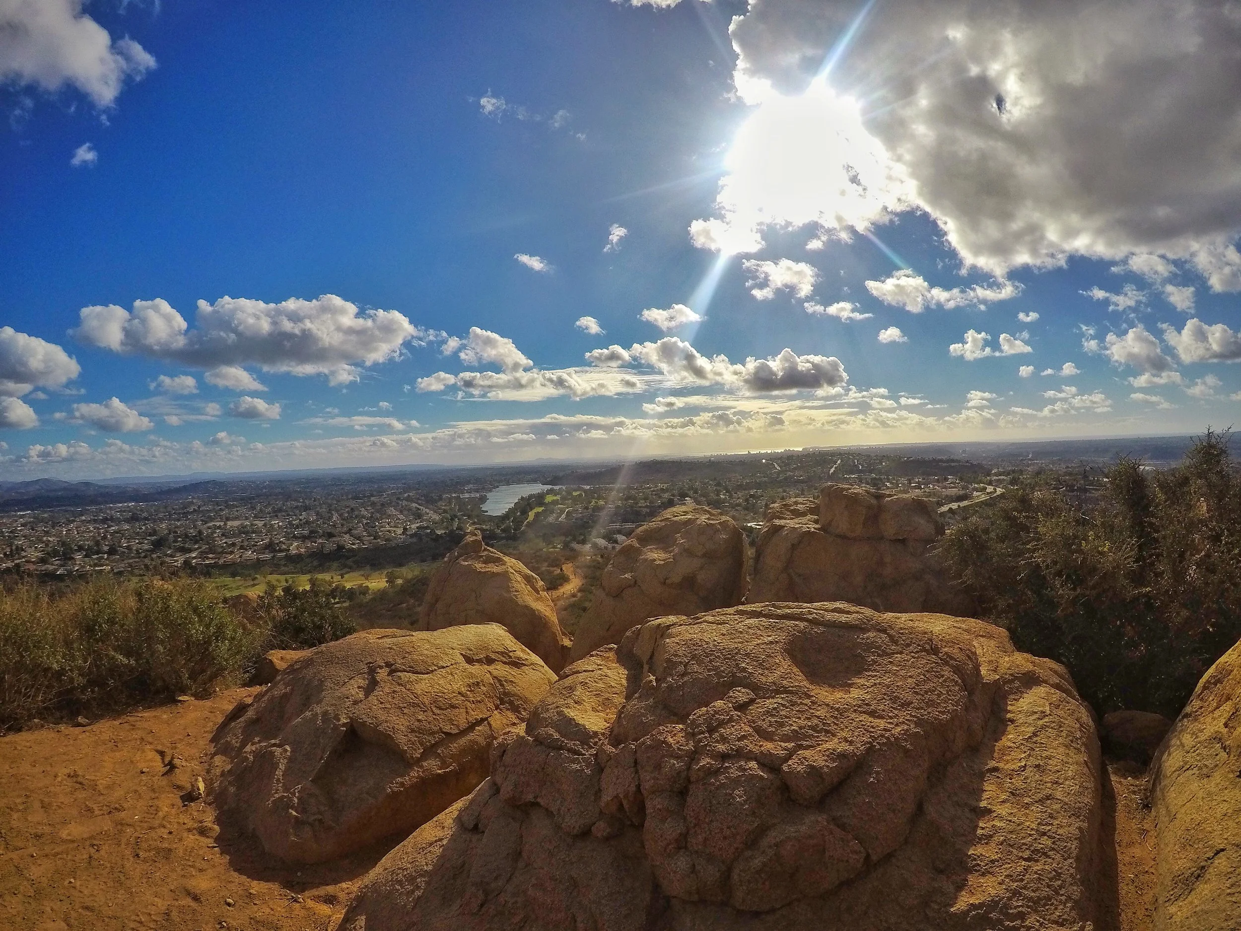 Even though it is popular, the Cowles Mountain main trail has some excellent views of the city and beyond. 
