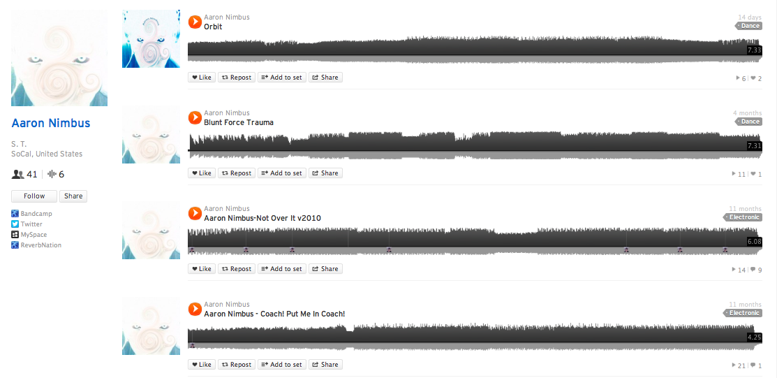 Aaron Nimbus on Sound Cloud