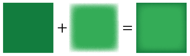 Place the lighter shape on top of the darker shape to get the vignette effect.