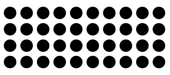 A grid of circles created using the arrow keys while drawing.