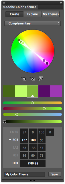 The Color Theme palette in Indesign CC 2015