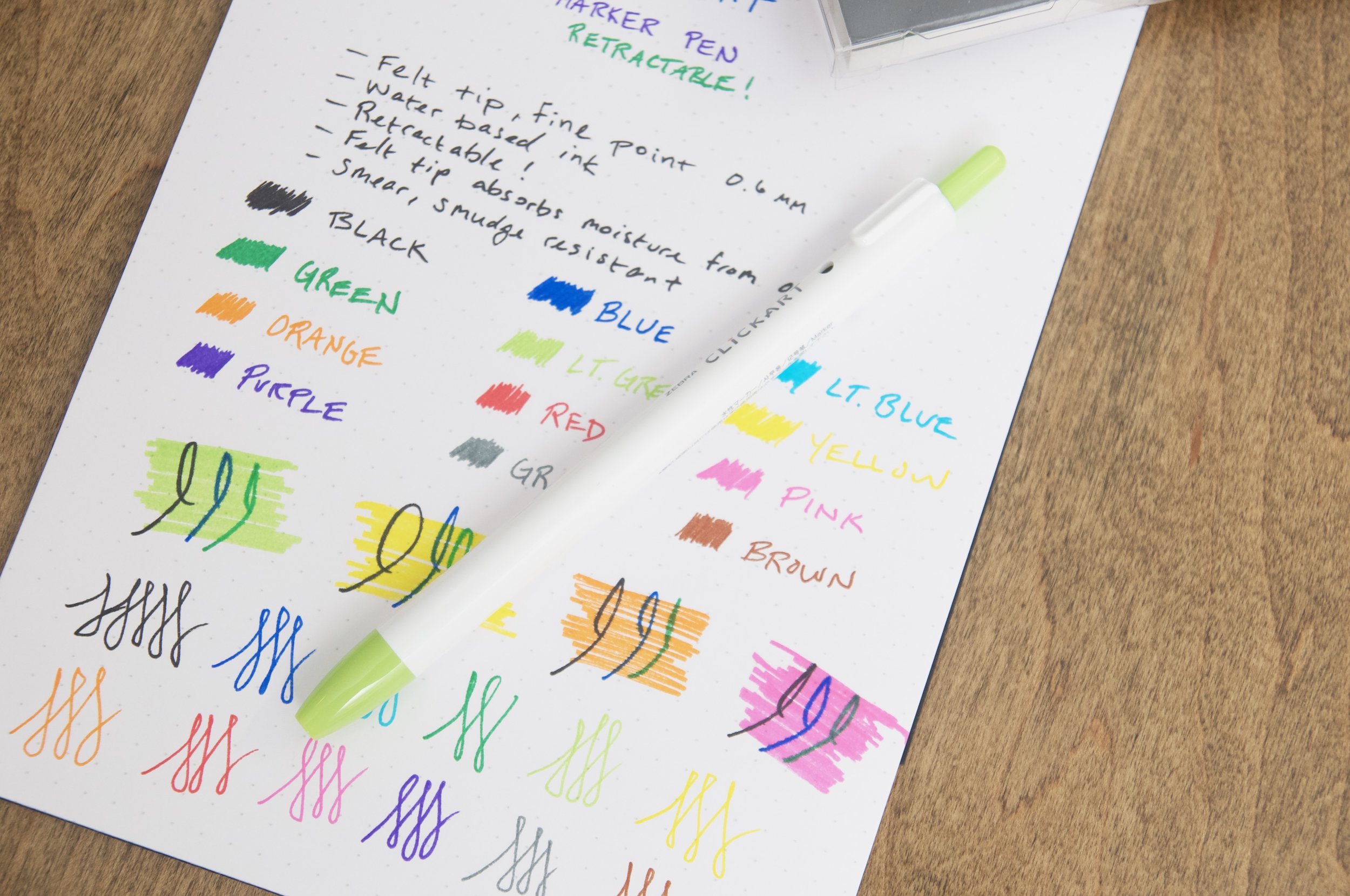 Zebra Clickart Retractable Marker Pen Set of 12- Dark Colors