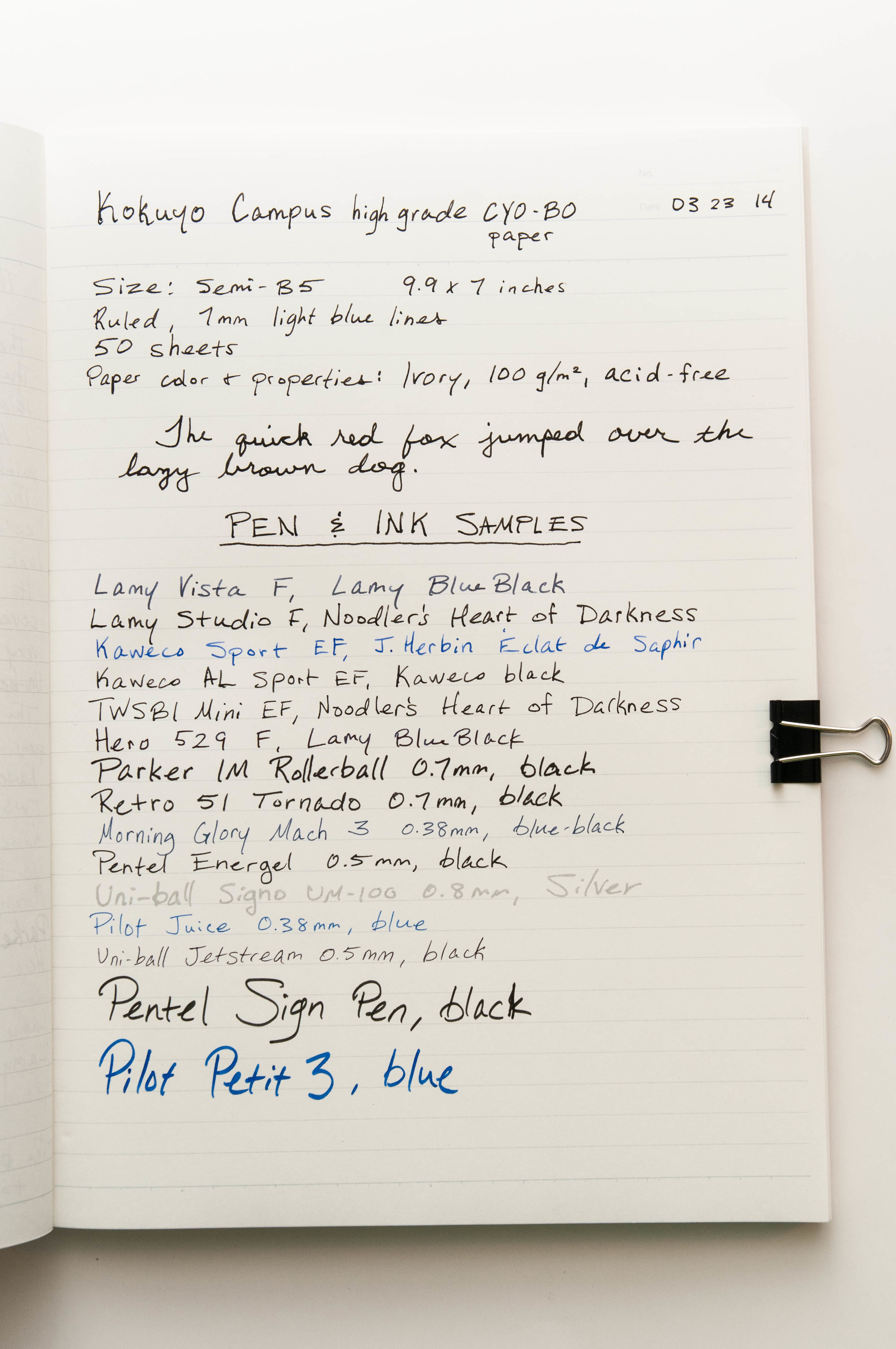 Dominant Industry Takasago Fountain Pen Notebook Review — The Pen Addict