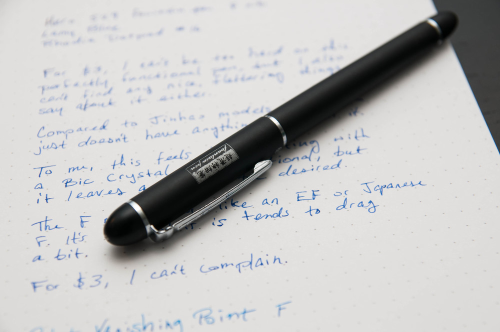 HERO Fountain Pens 1507A Smooth Pure elegant Slim steel Fine Nib Pen Black