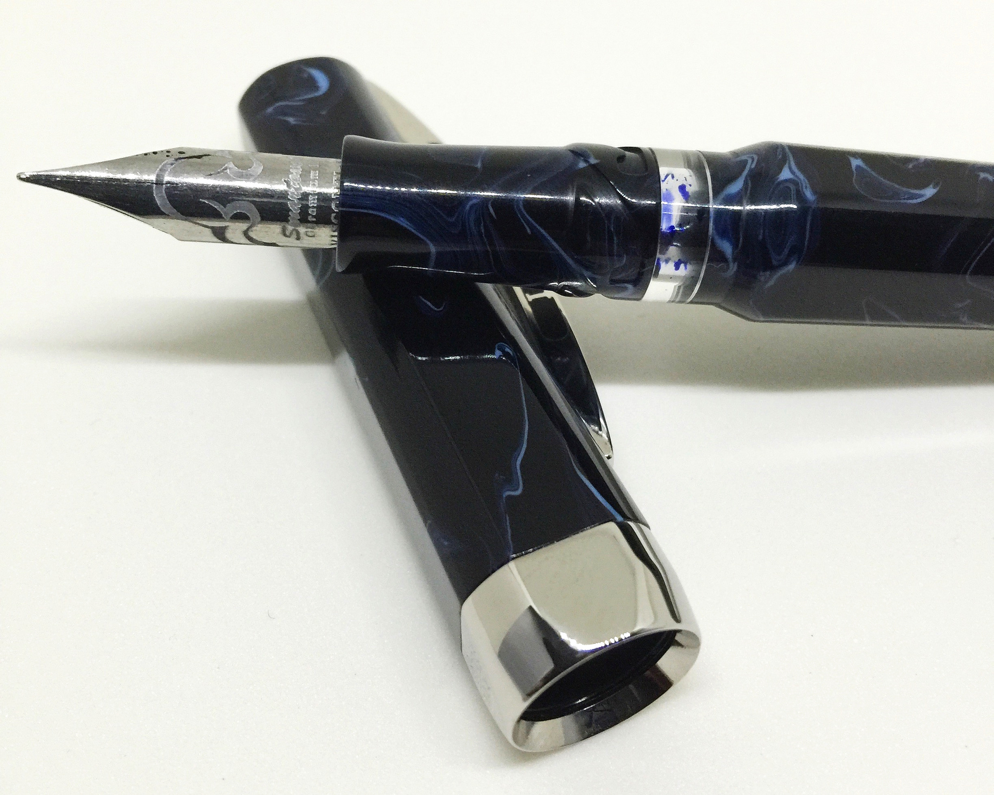 Ink drawn into the rear chamber.