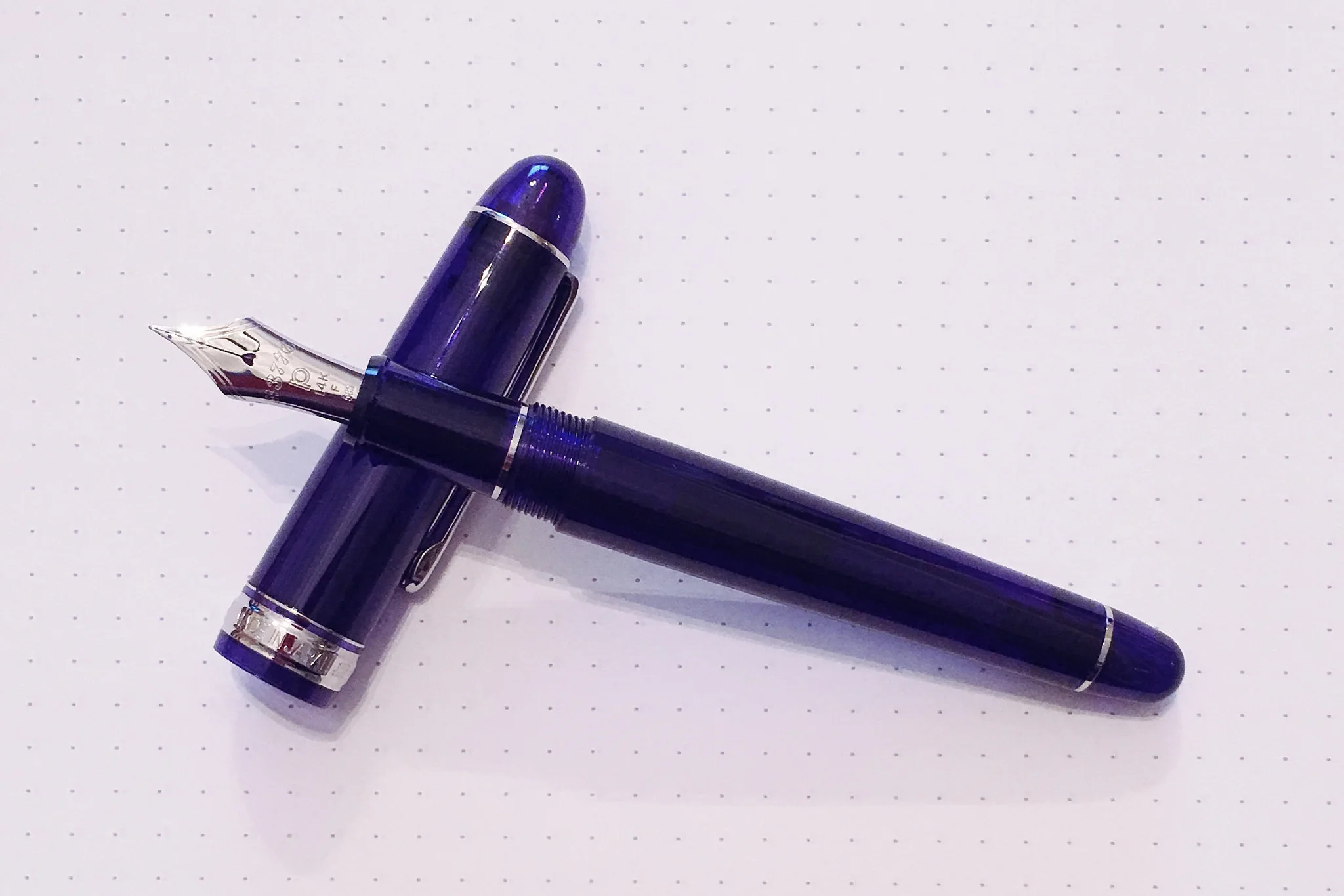 PLATINUM #3776 Century Penna Stilografica, Oro 14kt, Finiture Oro, Blu Chartres, Punta Broad, Fatta A Mano, Giapponese
