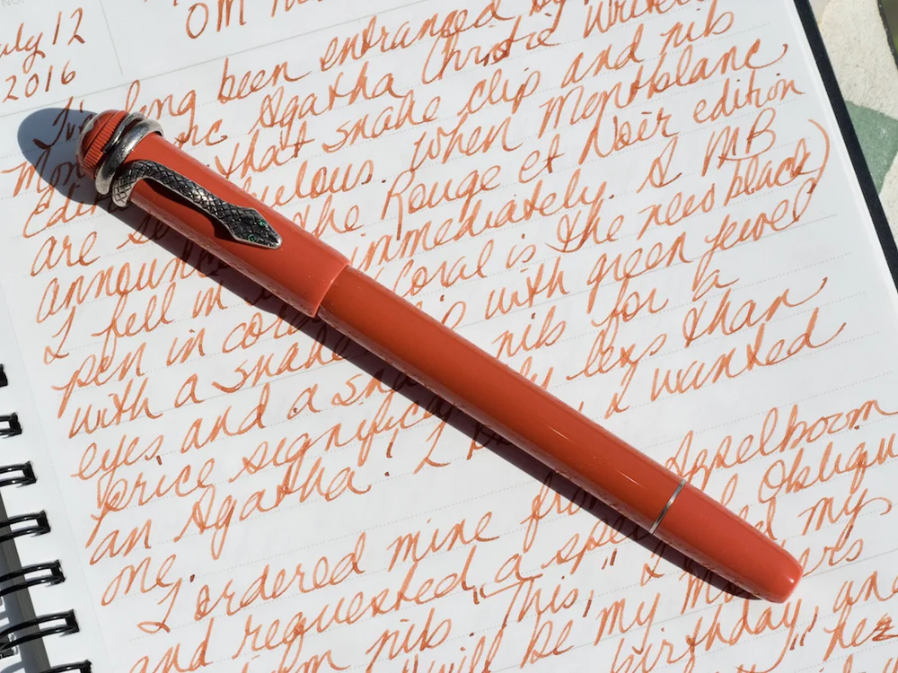 The Montblanc Heritage Rouge Et Noir Coral Fountain Pen A Review The Pen Addict