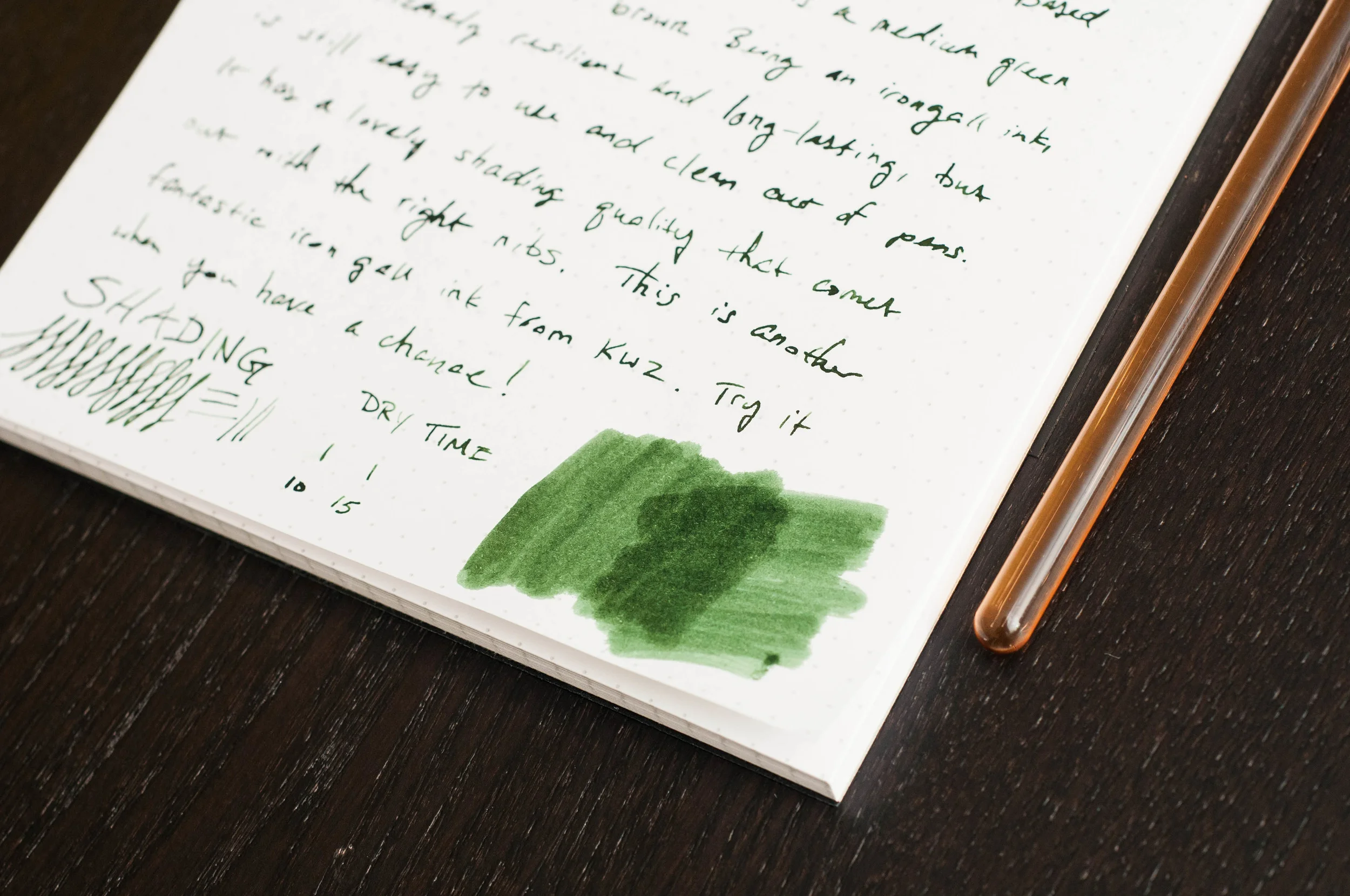 KWZ Iron Gall Green 4 Fountain Pen Ink Review — The Pen Addict