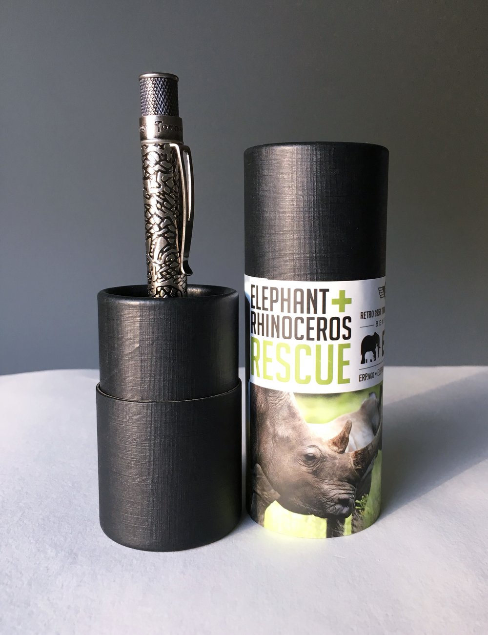 Retro 51 #VBP-1734 Elephant & Rhino Acid Etched Tornado Ballpoint Pen 