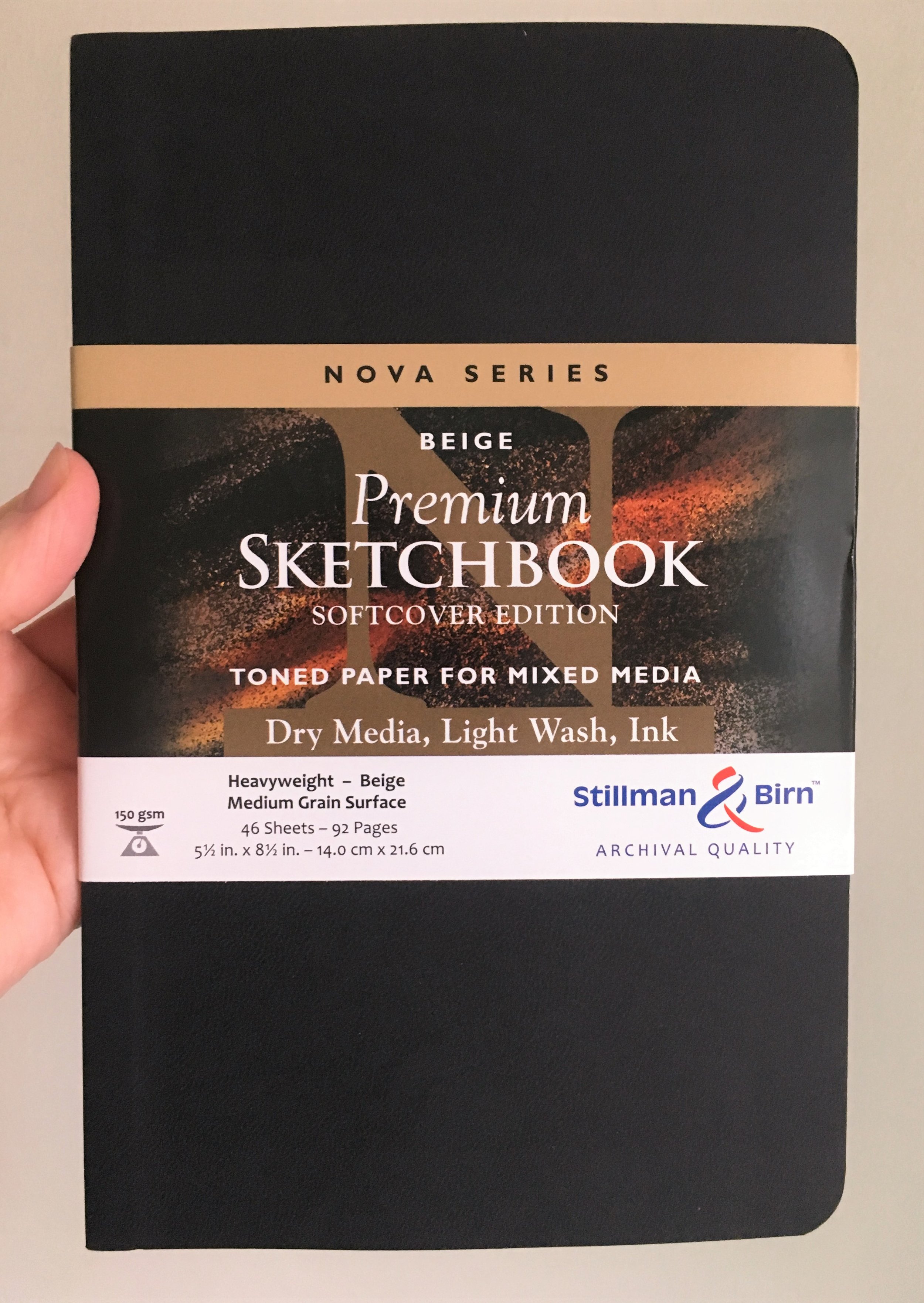 Stillman & Birn Nova Series Beige Softcover Sketchbook, 8 x 10, 150 GSM  (Heavyweight),Beige Paper, Medium Grain Surface