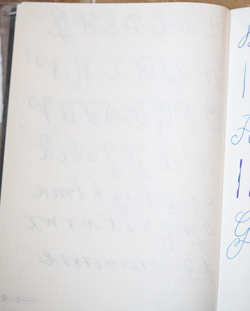 Thicker lines show through much more obviously than regular writing.