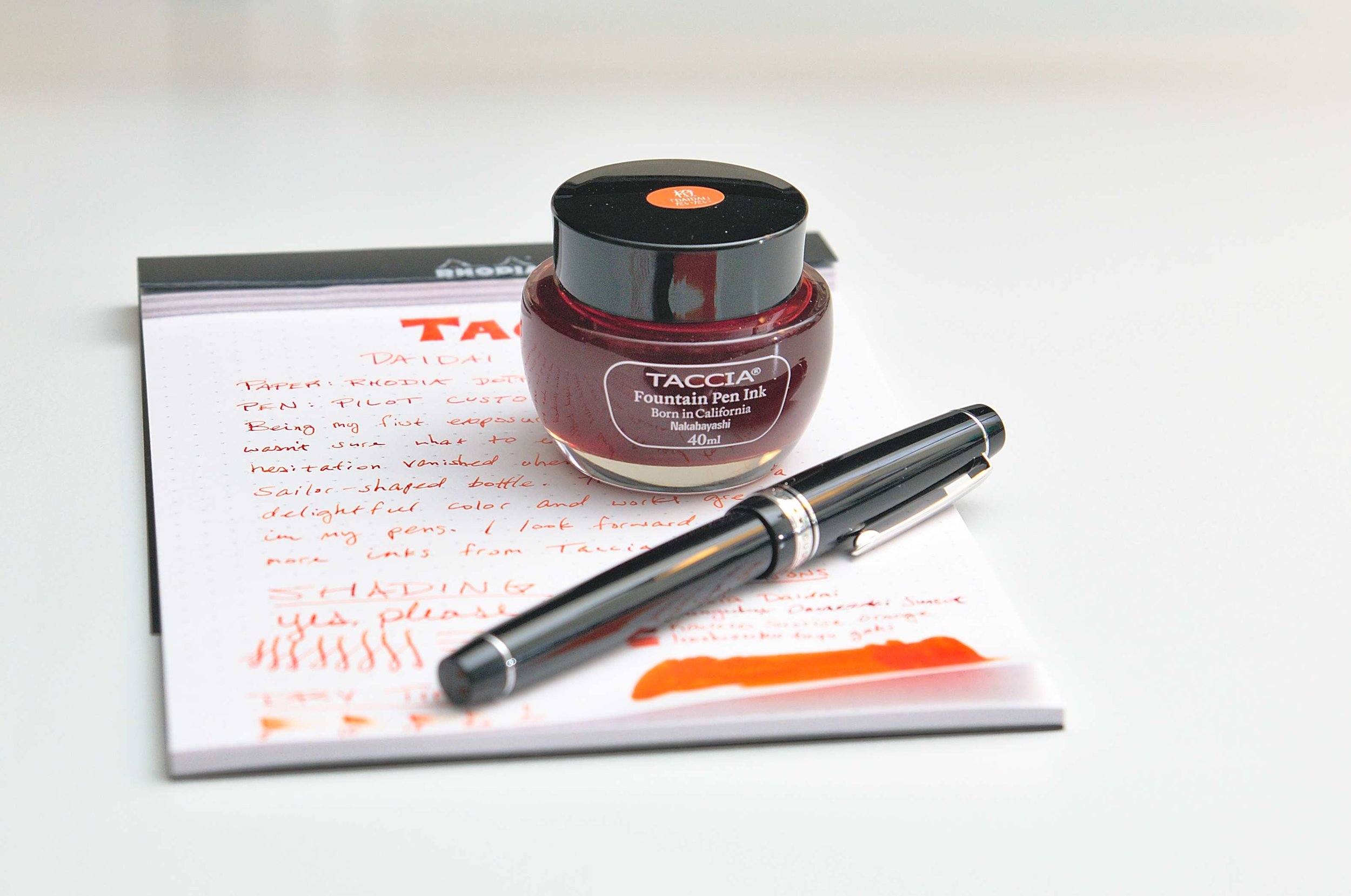 Taccia Daidai Orange Ink Review The Pen Addict