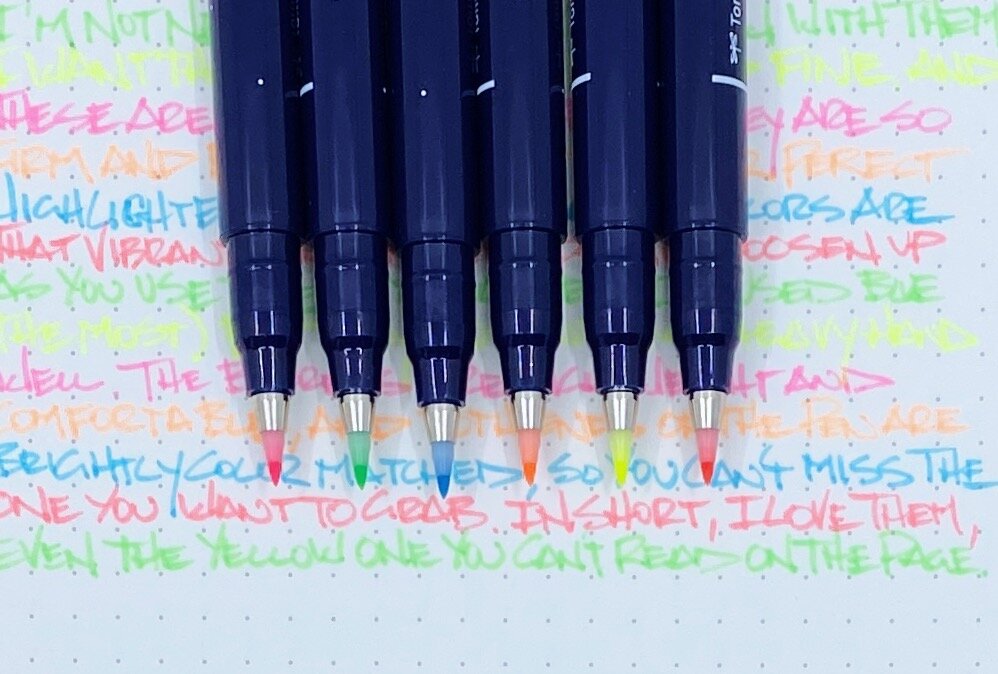 Tombow 6ct Fudenosuke Brush Pens - Neon : Target