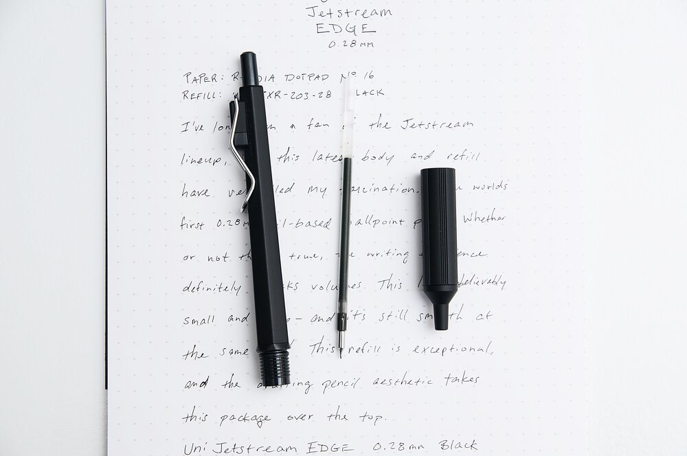 Uni JETSTREAM EDGE 0.28mm Ballpoint Pen Black Ink Black Body