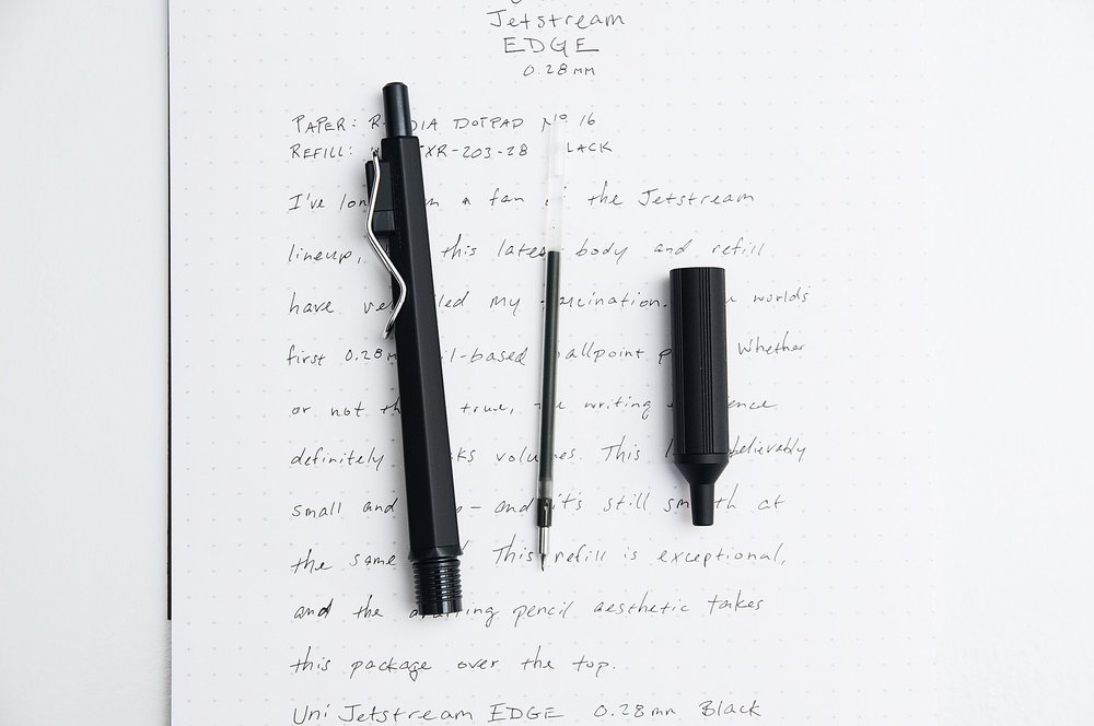 Uni Jetstream Edge 0 28mm Ballpoint Pen Review The Pen Addict