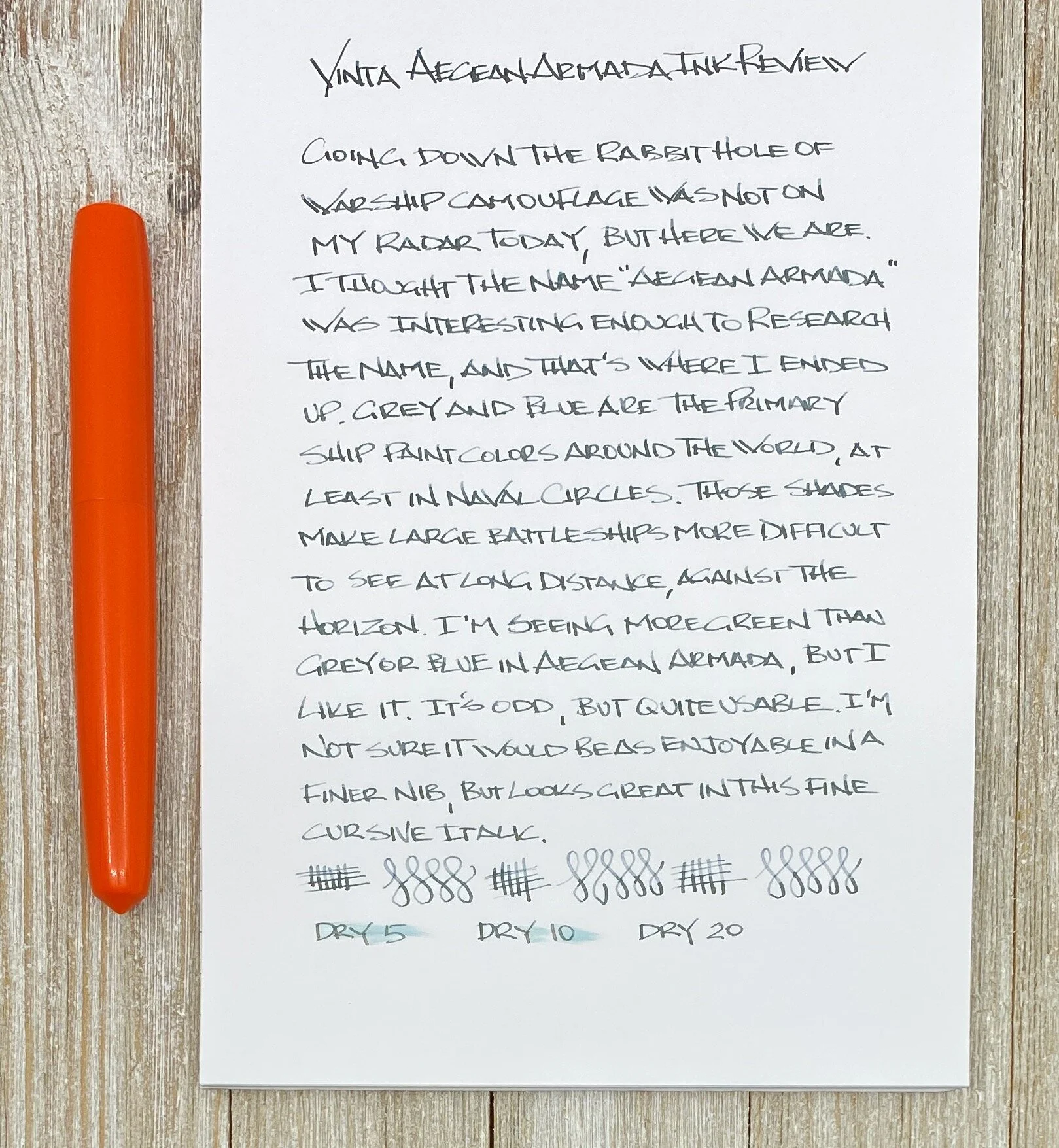 Vinta Inks Aegean (Armada 1944) Ink Review — The Pen Addict