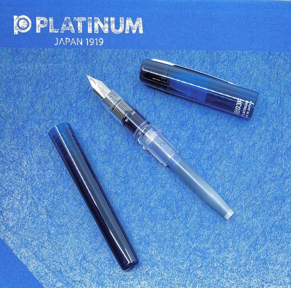 HERO No 448 Lacquered Light Blue Extra Fine Fountain Pen with Chrome Trim 