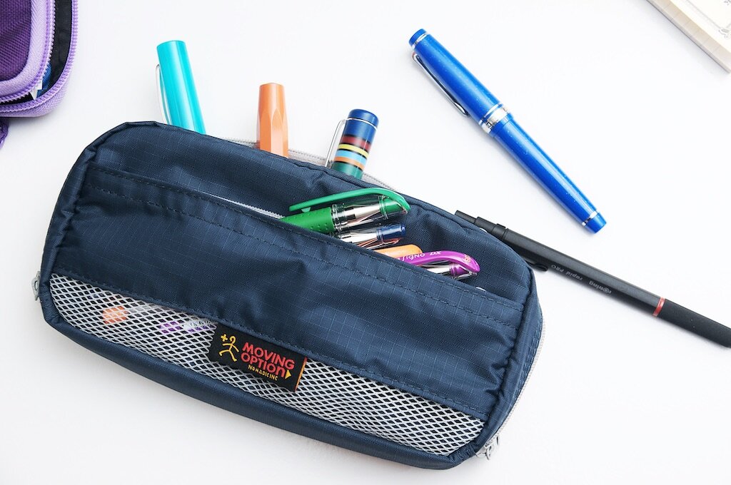 Mr. Pen - Pencil Pouch, Blue and Orange, 2 Fabric Pencil Pouches