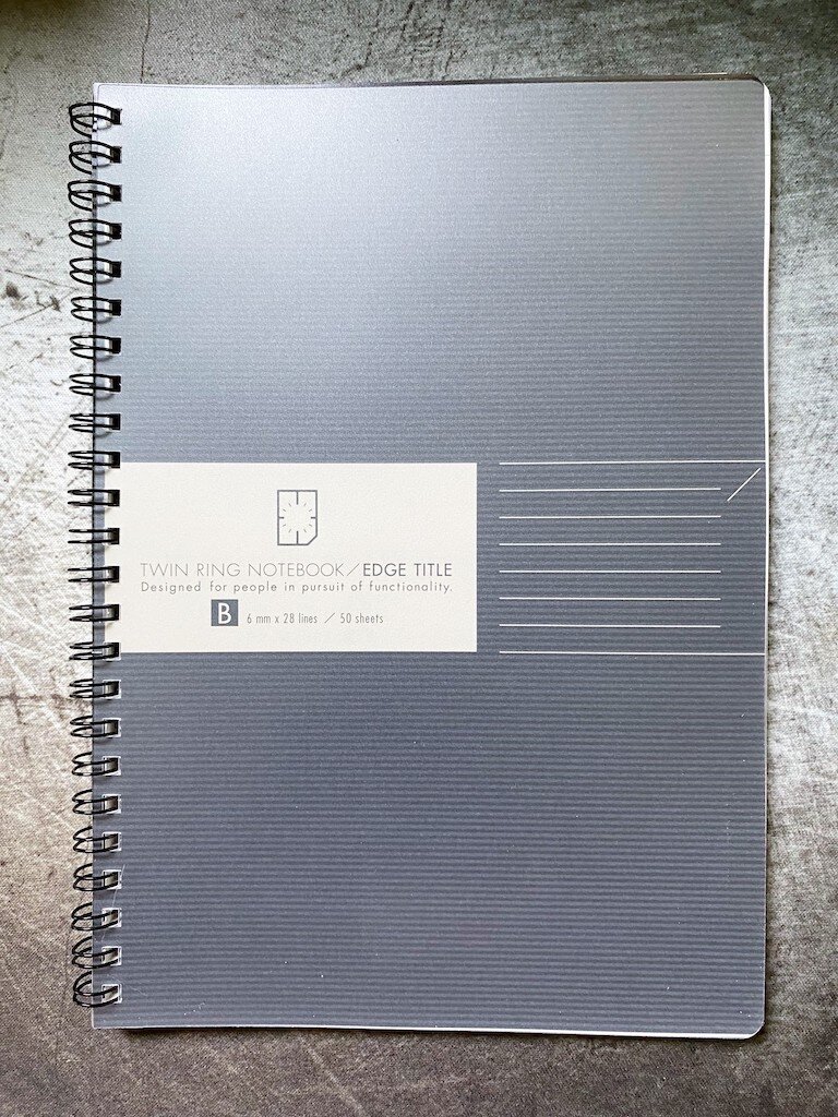 Semi B5 7 X 9.8 Kokuyo Edge Title Twin Ring Notebook Black 40 Sheets - 35 Lines 