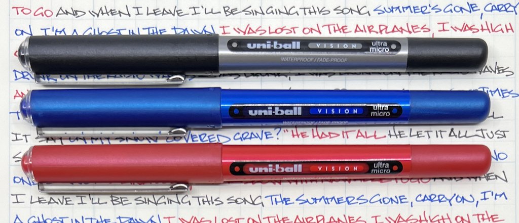 Uni-ball Vision Ultra Micro 0.38 mm Review — The Pen Addict